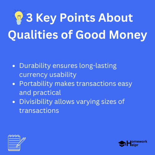 Qualities of Good Money