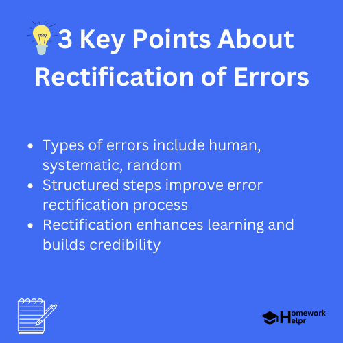 Rectification of Errors