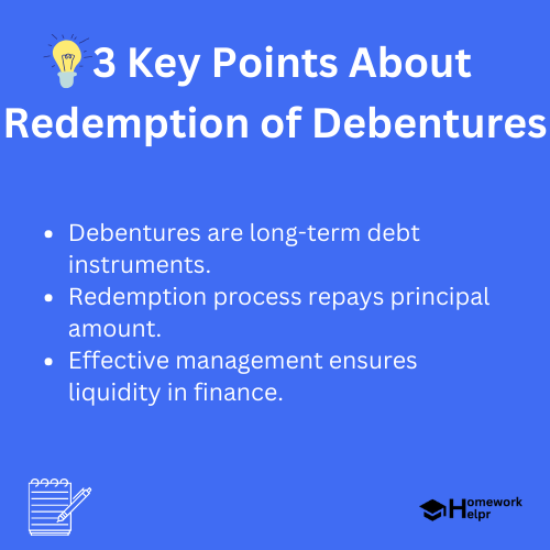 Redemption of Debentures