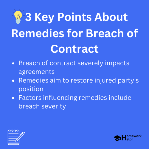 Remedies for Breach of Contract