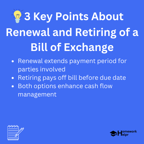 Renewal and Retiring of a Bill of Exchange