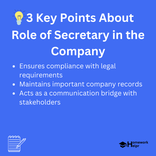 Role of Secretary in the Company