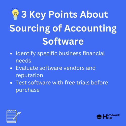 Sourcing of Accounting Software