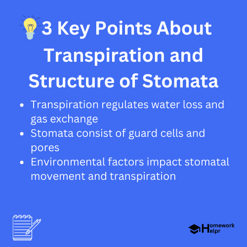 Transpiration and Structure of Stomata