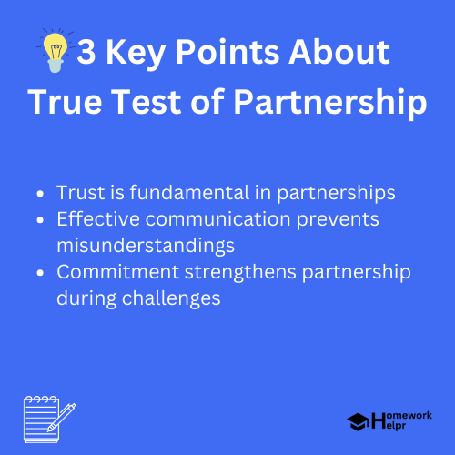 True Test of Partnership