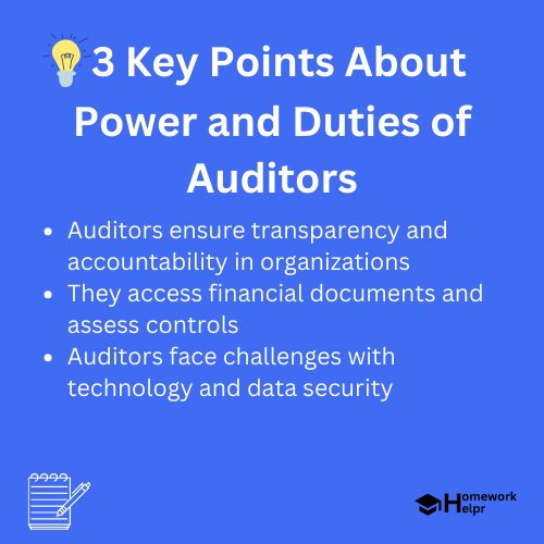 Power and Duties of Auditors