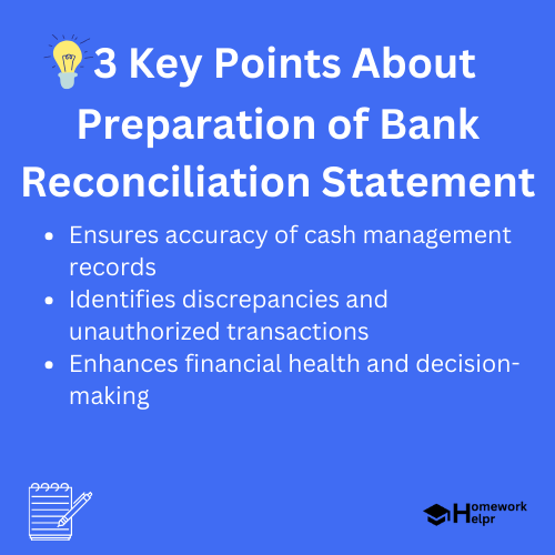 Preparation of Bank Reconciliation Statement