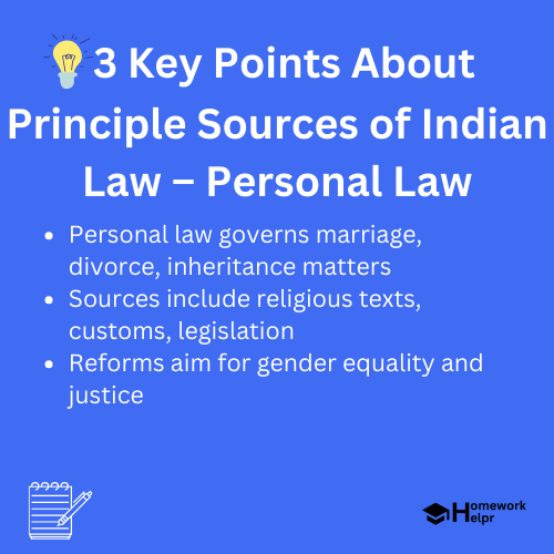 Principle Sources of Indian Law – Personal Law