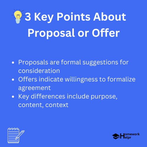 Proposal or Offer