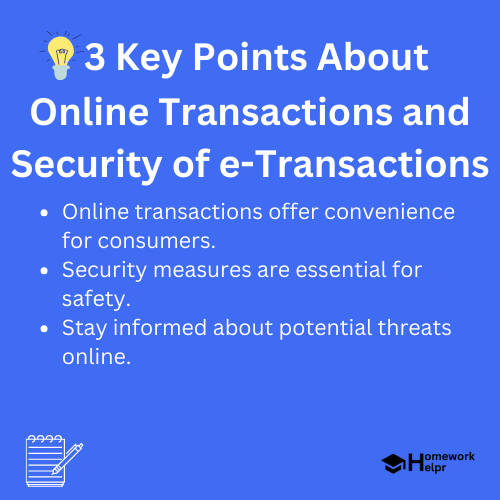 Online Transactions and Security of e-Transactions