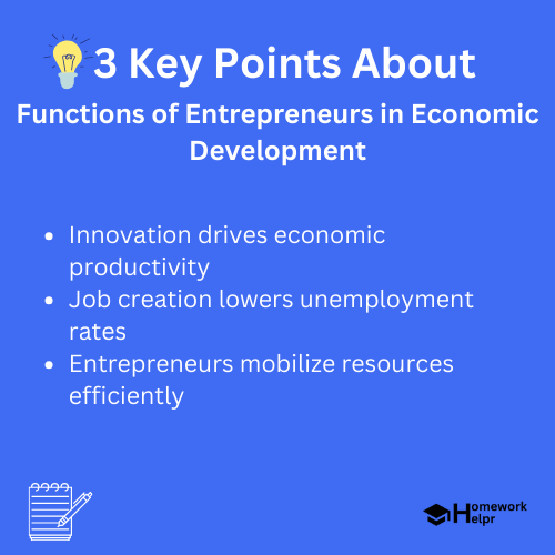 Functions of Entrepreneurs in Economic Development