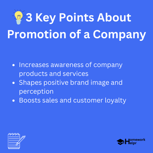 Promotion of a Company