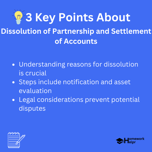 Dissolution of Partnership and Settlement of Accounts