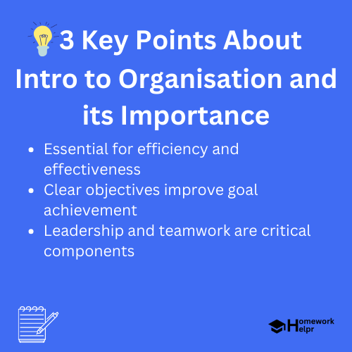 Intro to Organisation and its Importance