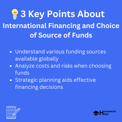 International Financing and Choice of Source of Funds