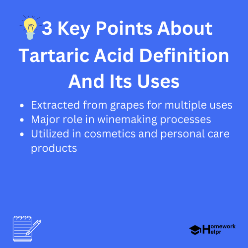 Tartaric Acid Definition And Its Uses