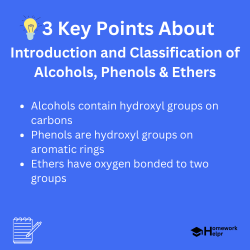 Introduction and Classification of Alcohols, Phenols & Ethers