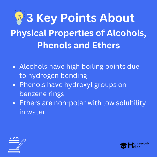 Physical Properties of Alcohols, Phenols and Ethers