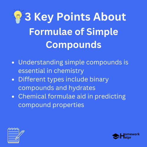 Formulae of Simple Compounds