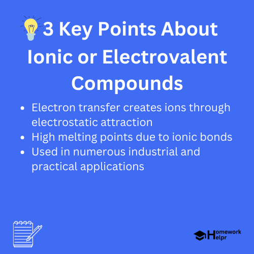 Ionic or Electrovalent Compounds