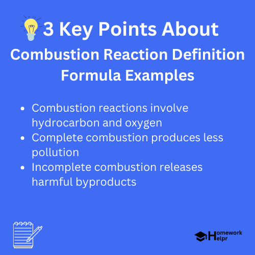 Combustion Reaction Definition Formula Examples