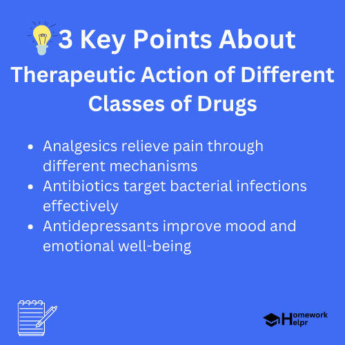 Therapeutic Action of Different Classes of Drugs