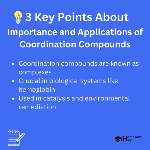 Importance and Applications of Coordination Compounds