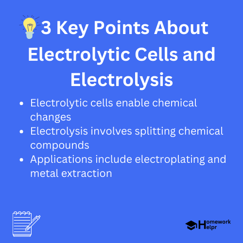 Electrolytic Cells and Electrolysis