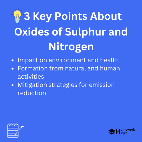 Oxides of Sulphur and Nitrogen