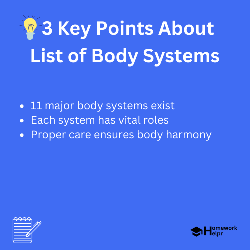 List of Body Systems