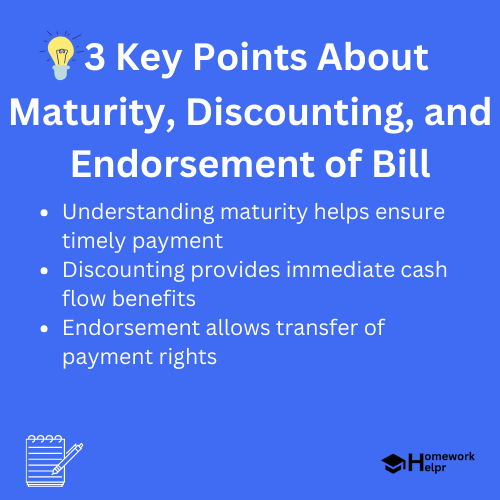 Maturity, Discounting, and Endorsement of Bill