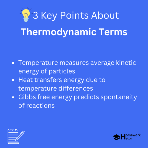 Thermodynamic Terms