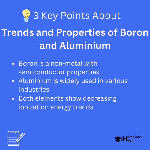 Trends and Properties of Boron and Aluminium