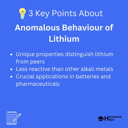 Anomalous Behaviour of Lithium