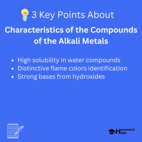 Characteristics of the Compounds of the Alkali Metals