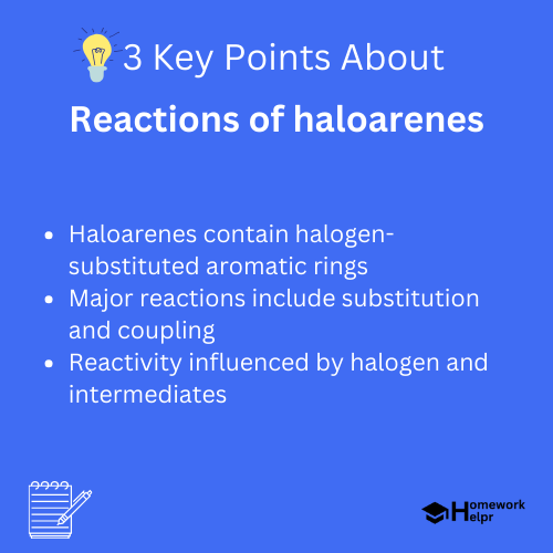 Reactions of haloarenes