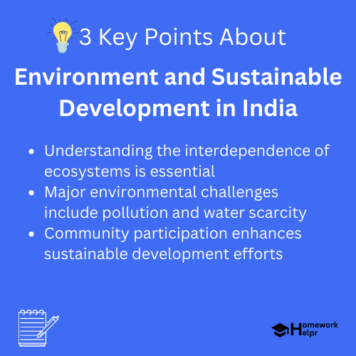 Environment and Sustainable Development in India