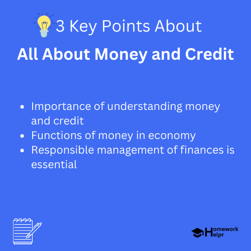 All About Money and Credit