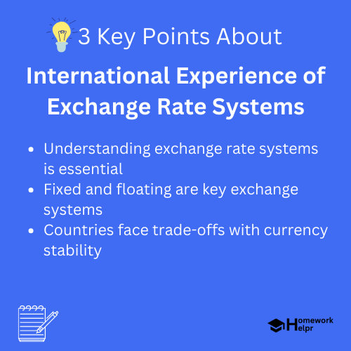 International Experience of Exchange Rate Systems