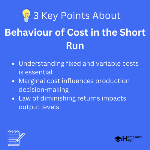 Behaviour of Cost in the Short Run