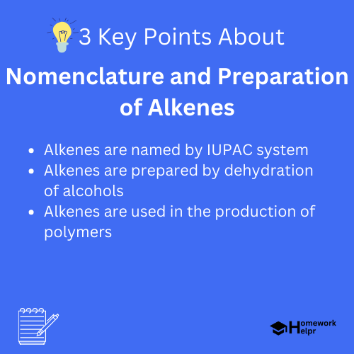 Nomenclature and Preparation of Alkenes