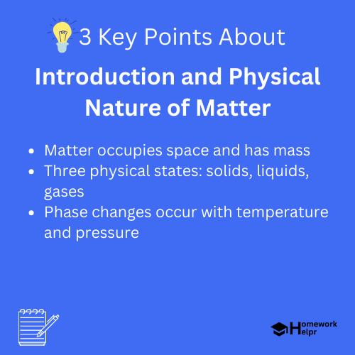 Introduction and Physical Nature of Matter