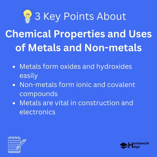 Chemical Properties and Uses of Metals and Non-metals