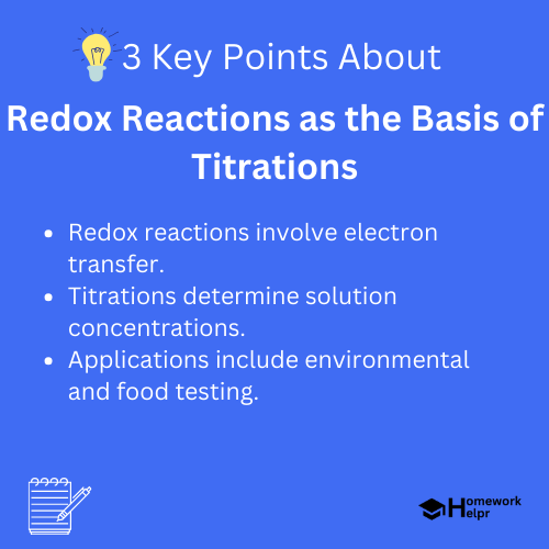 Redox Reactions as the Basis of Titrations