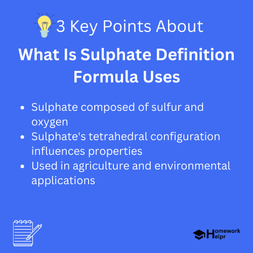 What Is Sulphate Definition Formula Uses