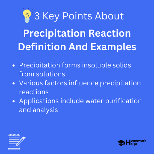 Precipitation Reaction Definition And Examples