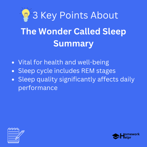 The Wonder Called Sleep Summary