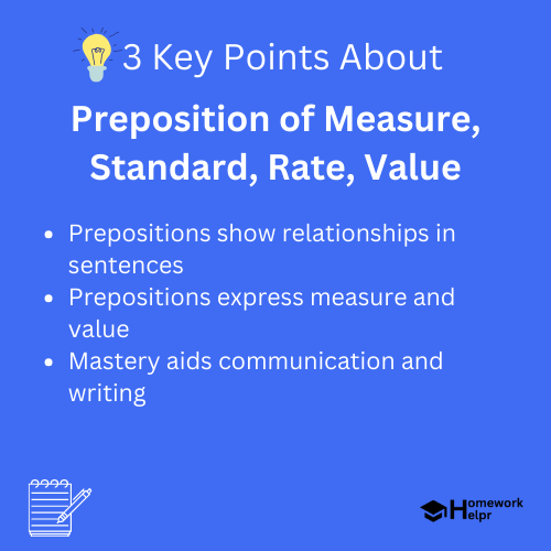 Preposition of Measure, Standard, Rate, Value