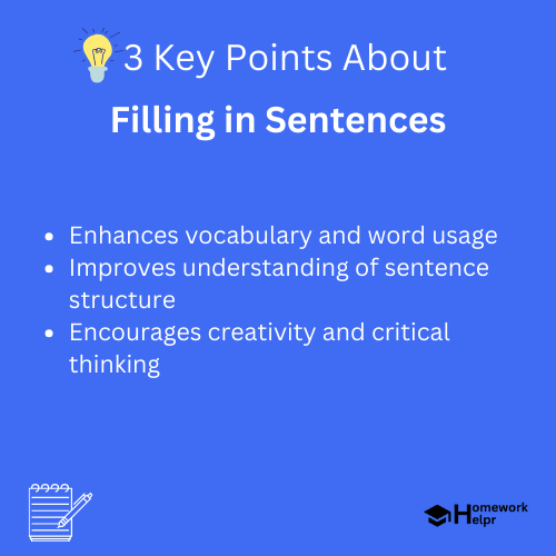 Filling in Sentences