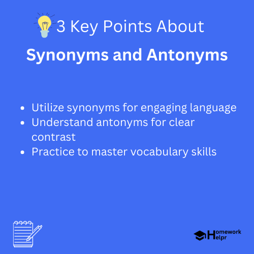 Synonyms and Antonyms